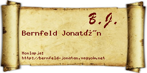 Bernfeld Jonatán névjegykártya